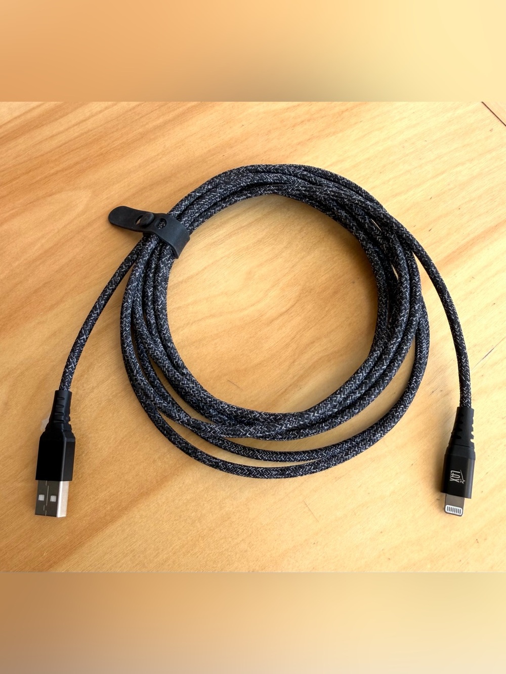 iPhone 13 Pro Max USB-A  To USB-4 Cable. Braided  10 Feet Long. Grey/Black.